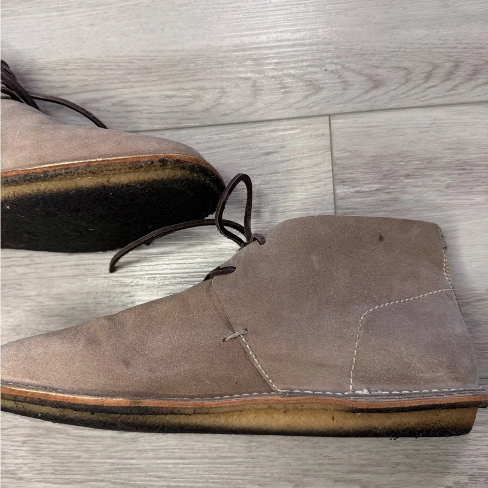 YSL Slp Desert Chukka Suede Leather Boots Sz 40.5 Mens US 7.5 Tan Classic Travel